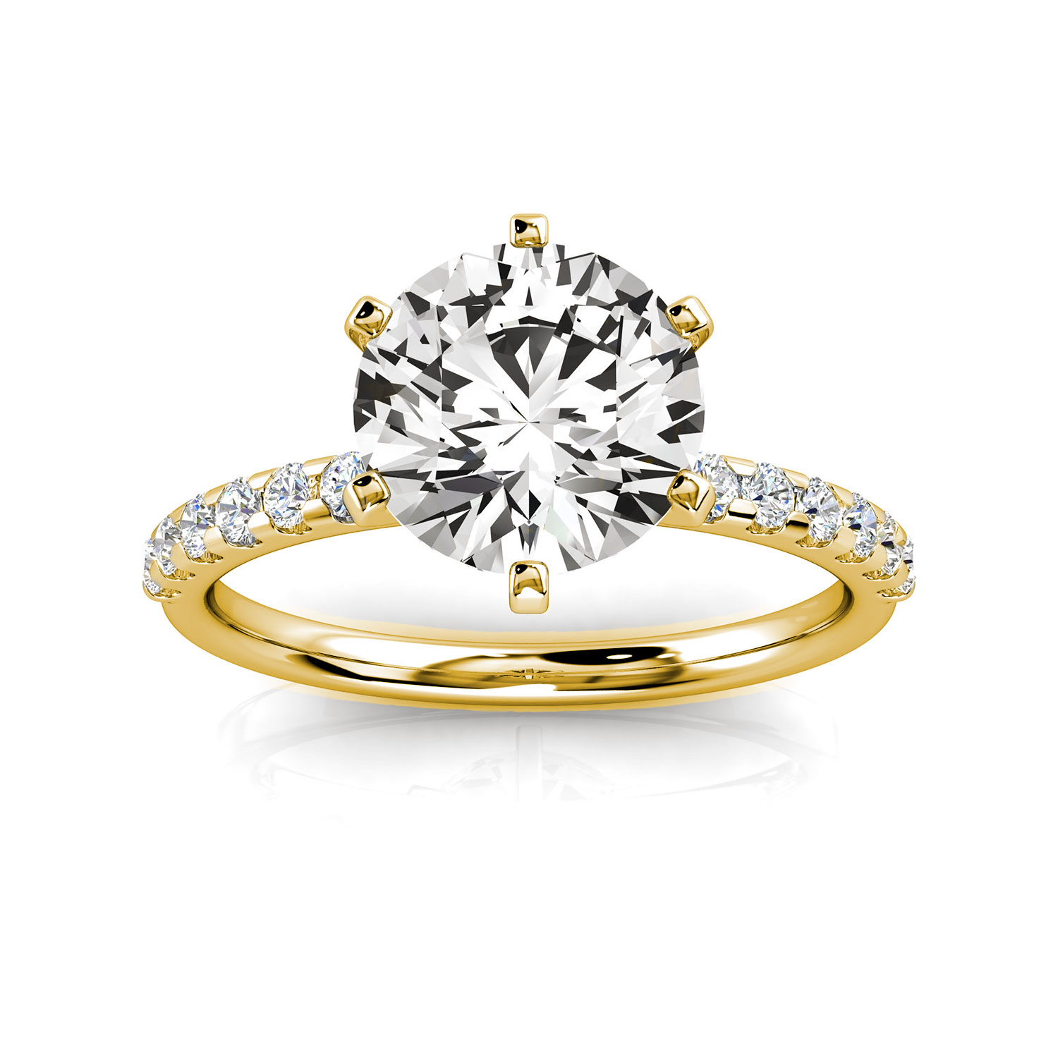14K Yellow Gold Erina Petite Micro-Prong Lab Grown Diamond Ring (1/5 ct. tw)